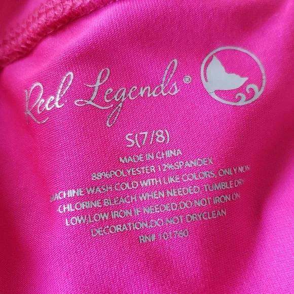 Reel Legends Girl's Swim Short - Hot Pink - Picture 6 of 6
